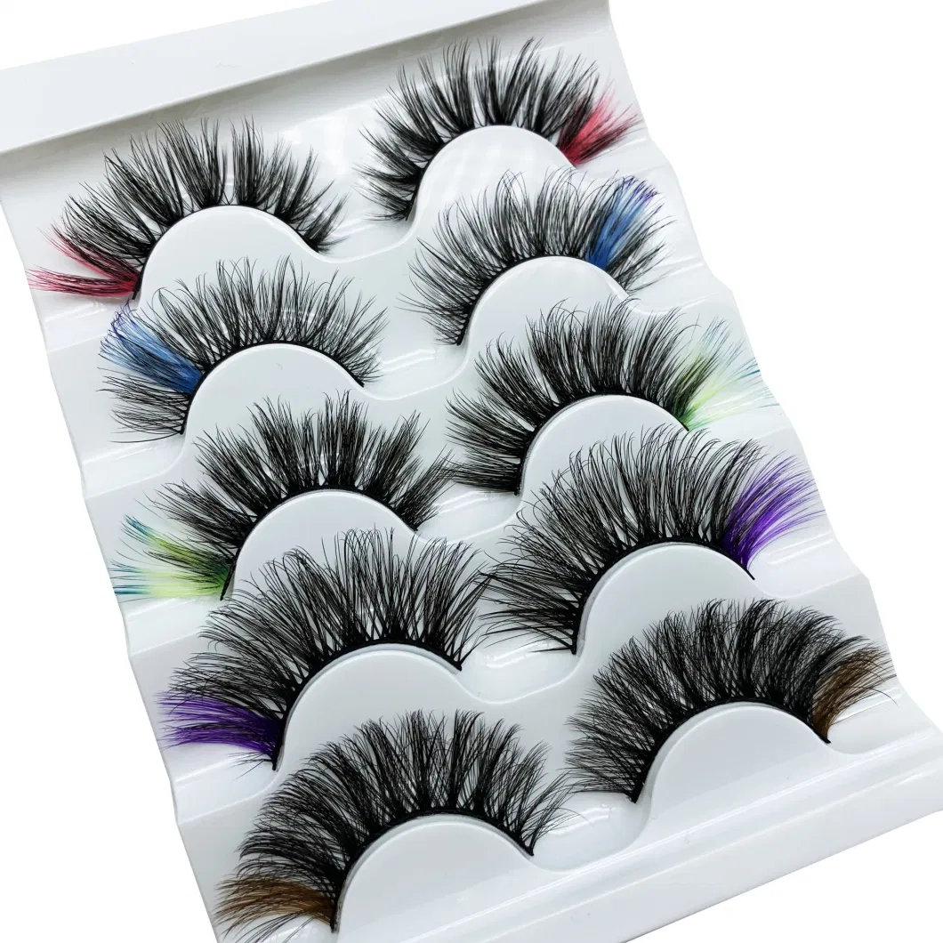 New Makeup Trend Colorful Lashes Colored Silk Lashes 3D Mink 20mm Colored Eyelash Full Strip Lashes