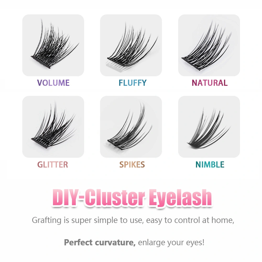 New Design 20d 30d Clusters Lashes DIY Eyelash Extension Silk Heat Bonded Premade Volume Pre Cut Thin Band Segmented Lash Fans